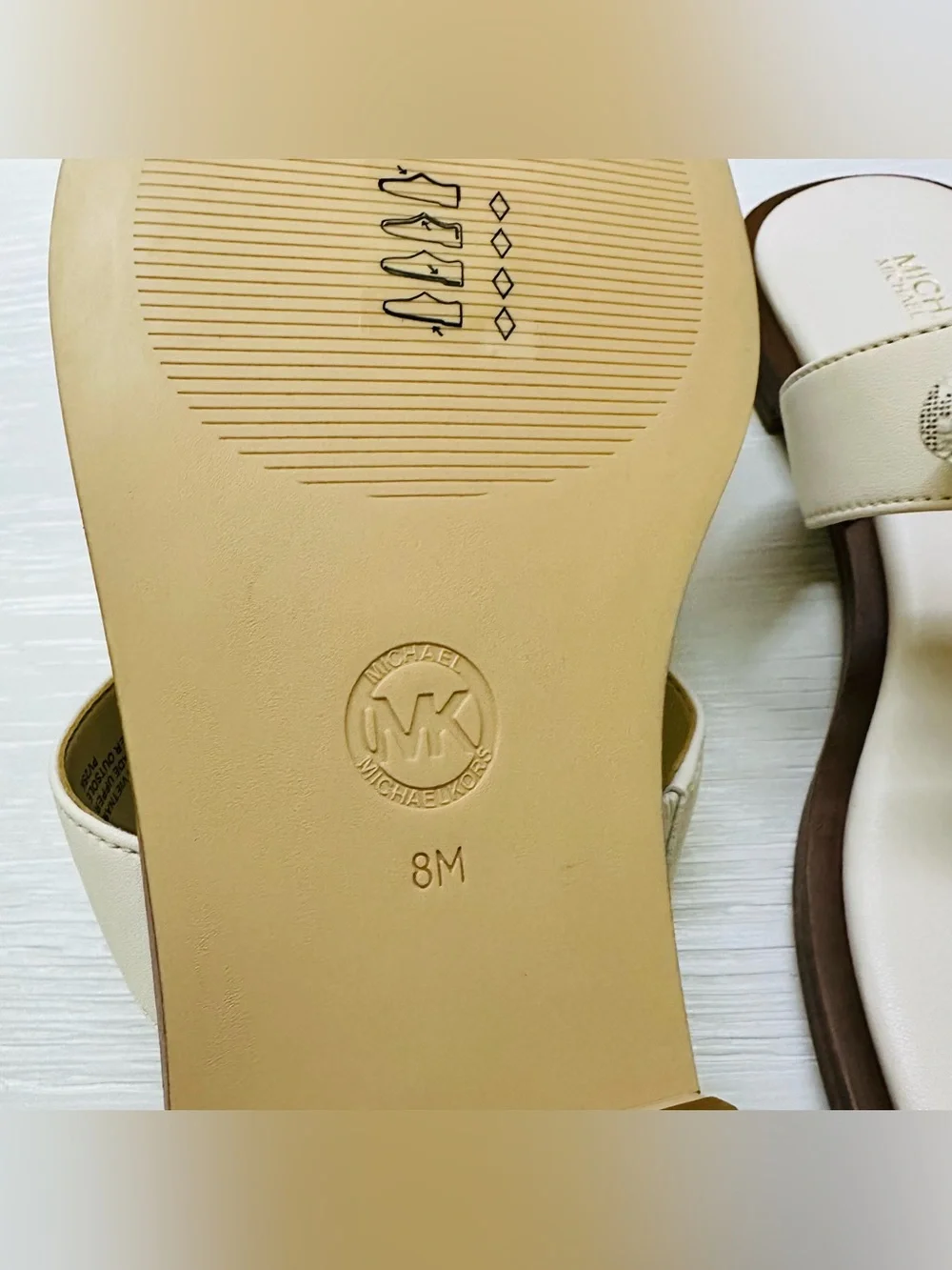 Michael Kors Callie Embellished Signature Logo Trim Thong Sandal